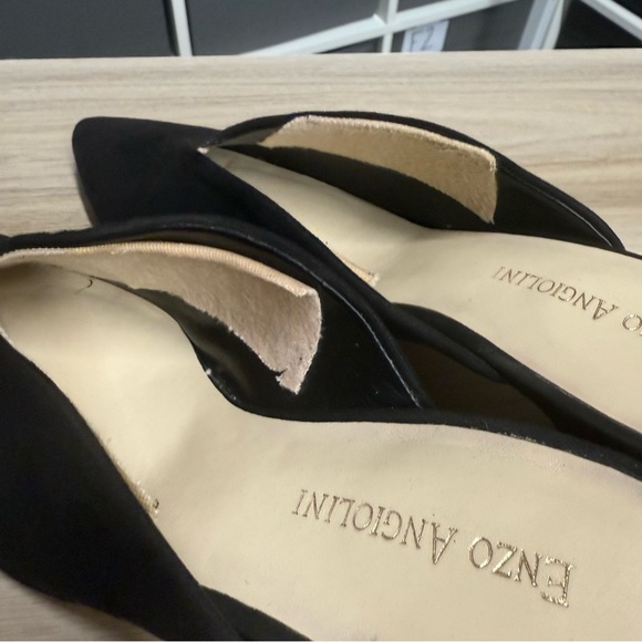 Enzo Angiolini Black Suede Chunky Block Heel Mules - Picture 6 of 10